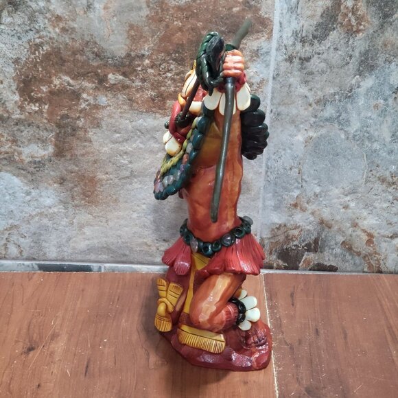 Aztec Eagle Warrior Bow and Arrow Mexican Stone Sculpture - Picture 4 of 12